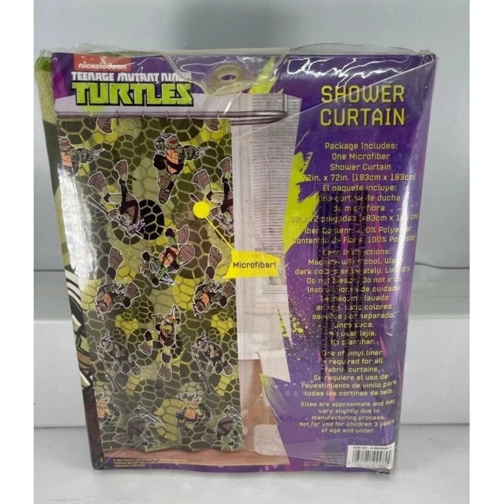 Nickelodeon Teenage Mutant Ninja Turtles Shower Curtain Microfiber Camo 72